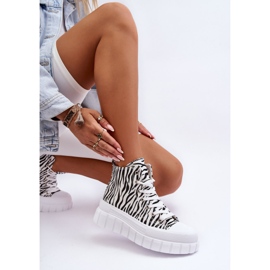PS1 Women's High Top Sneakers Zebra Pattern White Florensi 1