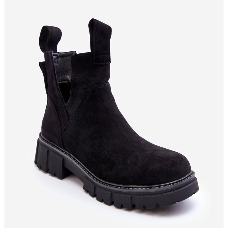 Cut Out Worker Boots Black Heaven 1