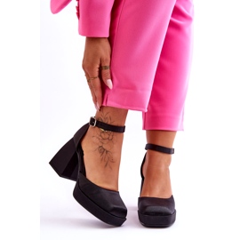 PA1 Fashionable Pumps On Massive Heels Black Sandia 4