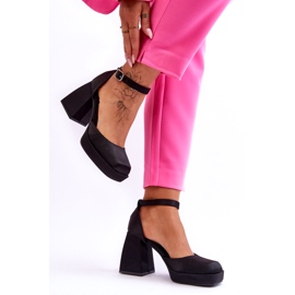 PA1 Fashionable Pumps On Massive Heels Black Sandia 2