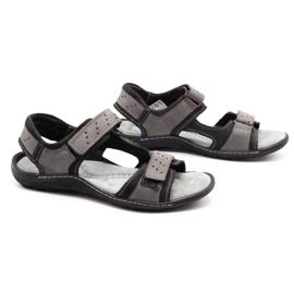 Olivier Men's leather sandals 295K gray grey 3