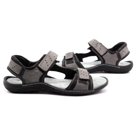 Olivier Men's leather sandals 295K gray grey 4