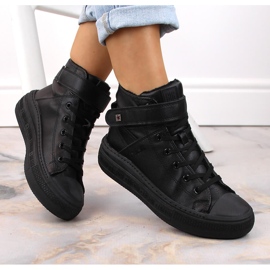 Insulated sneakers with laces and velcro black Big Star MM274008 1