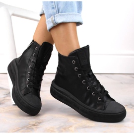 Insulated sneakers with laces and zipper black Big Star MM274023 1