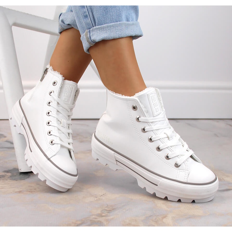 Sneakers insulated on the platform white Big Star MM274037 1