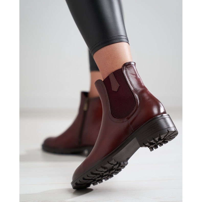 Shelovet low Chelsea boots made of ecological leather red 1 Shelovet low Chelsea boots made of ecological leather red 1