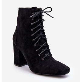 Women's Suede Boots On Heel Black Saolio 1 Women's Suede Boots On Heel Black Saolio 1