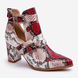 Fashionable Boots On A Heel With Cutouts Multicolored Suelo beige 2