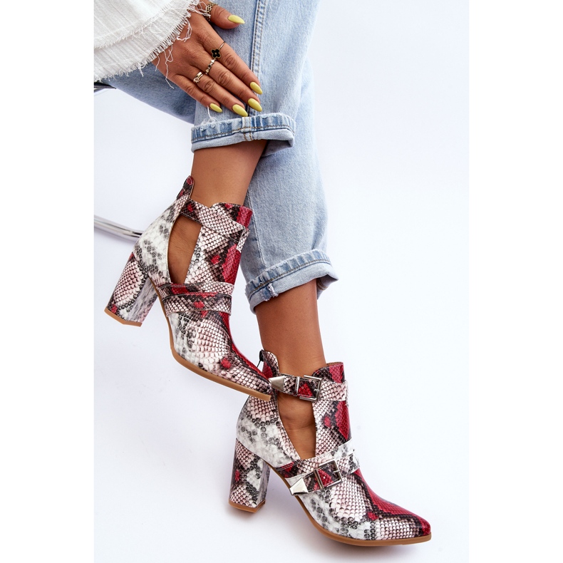 Fashionable Boots On A Heel With Cutouts Multicolored Suelo beige 1