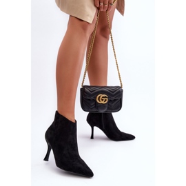 Women's Suede High Heel Boots Black Merisa 1