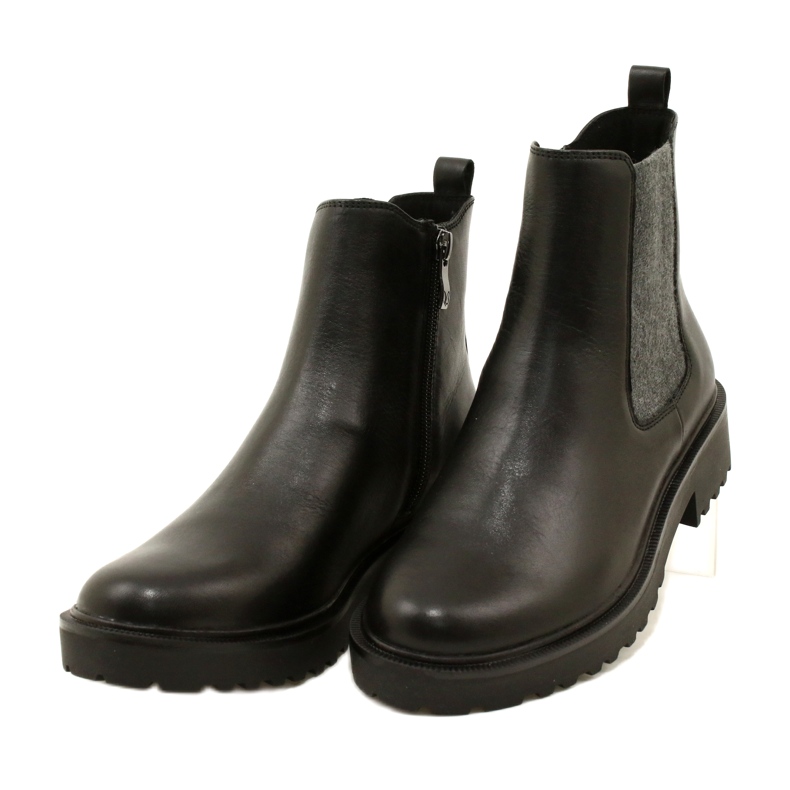 Women's leather boots on the thicker bottom Caprice 9-25419-41 022 black 3 Women's leather boots on the thicker bottom Caprice 9-25419-41 022 black 3