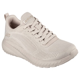 Skechers Memory Foam Bobs Squad Chaos Shoes W 117209 Nude beige 1