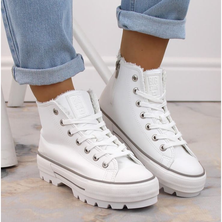 Sneakers insulated on the platform Big Star W INT1903A white 1