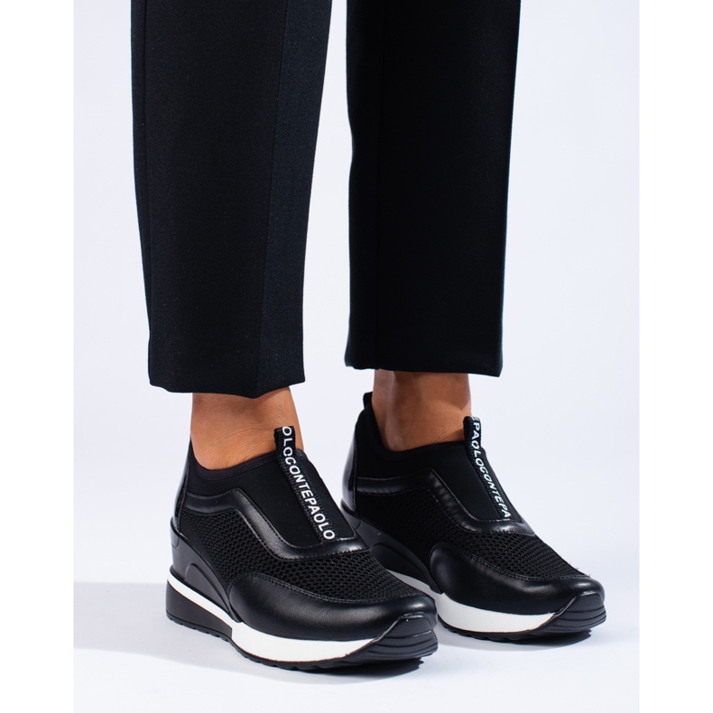 VINCEZA openwork sneakers black 1