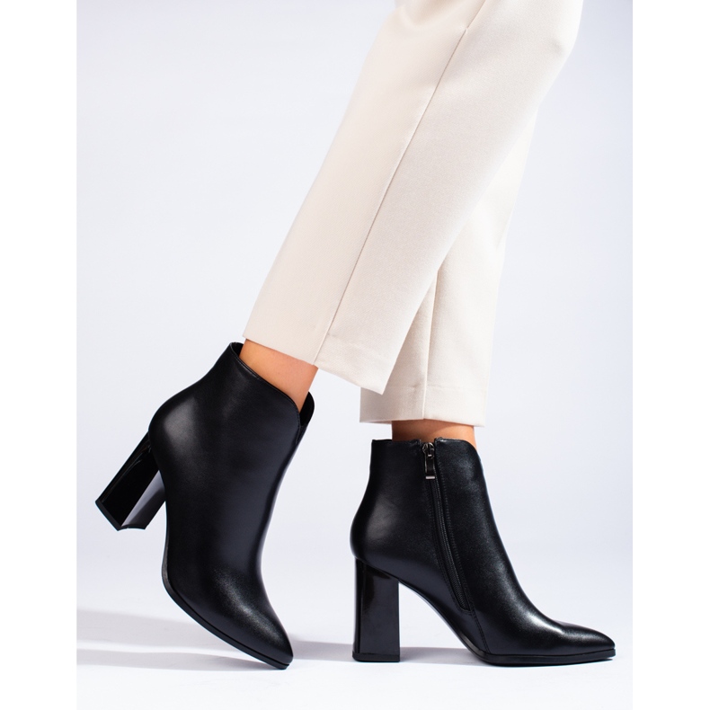 Classic women's Shelovet black boots made of ecological suede 1 Classic women's Shelovet black boots made of ecological suede 1