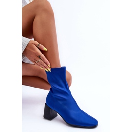 Blue Amisa Fabric Zipper Boots 1