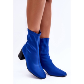 Blue Amisa Fabric Zipper Boots 2