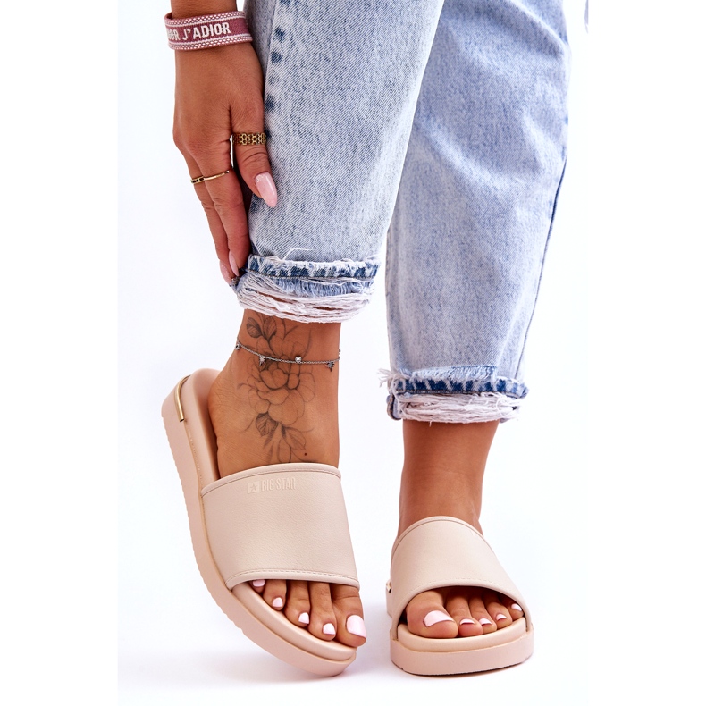 Women's Platform Slippers Big Star LL274933 Beige 3