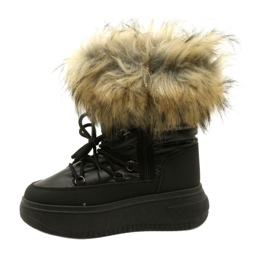 News Women's snow boots with fur 23SN26-6567 black 4