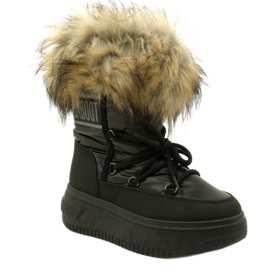News Women's snow boots with fur 23SN26-6567 black 3