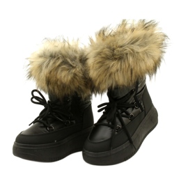 News Women's snow boots with fur 23SN26-6567 black 5