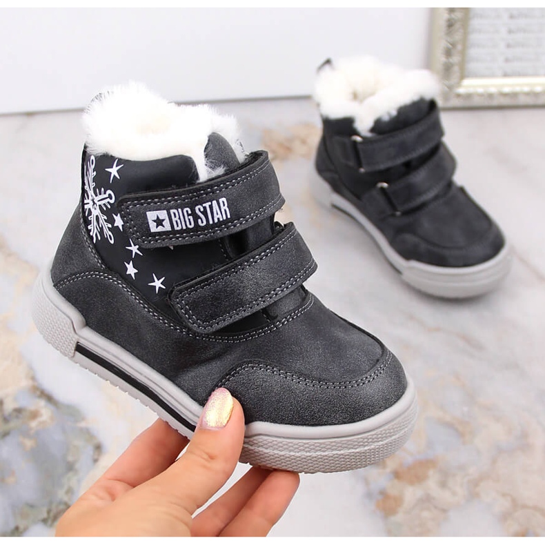 Snow boots winter children's boots insulated with velcro Big Star KK374191 black 1 Snow boots winter children's boots insulated with velcro Big Star KK374191 black 1