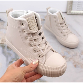 Children's insulated sneakers with laces and zippers beige Big Star MM374012 1 Children's insulated sneakers with laces and zippers beige Big Star MM374012 1