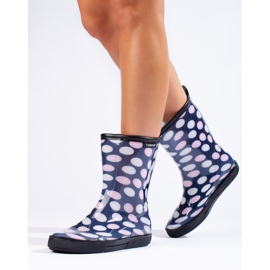T.Sokolski women's polka-dot wellingtons blue 1 T.Sokolski women's polka-dot wellingtons blue 1