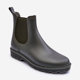 PG3 Women's Matte Slip-on Galoshes Dark Green Helinca 1