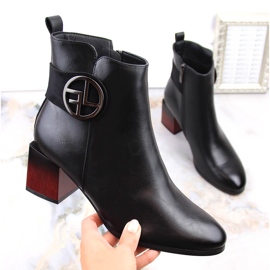 Women's boots on a decorative post black Potocki SZ12227 1