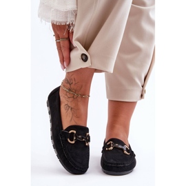 PG1 Women's Suede Loafers With Decoration Black Dionira 1 PG1 Women's Suede Loafers With Decoration Black Dionira 1