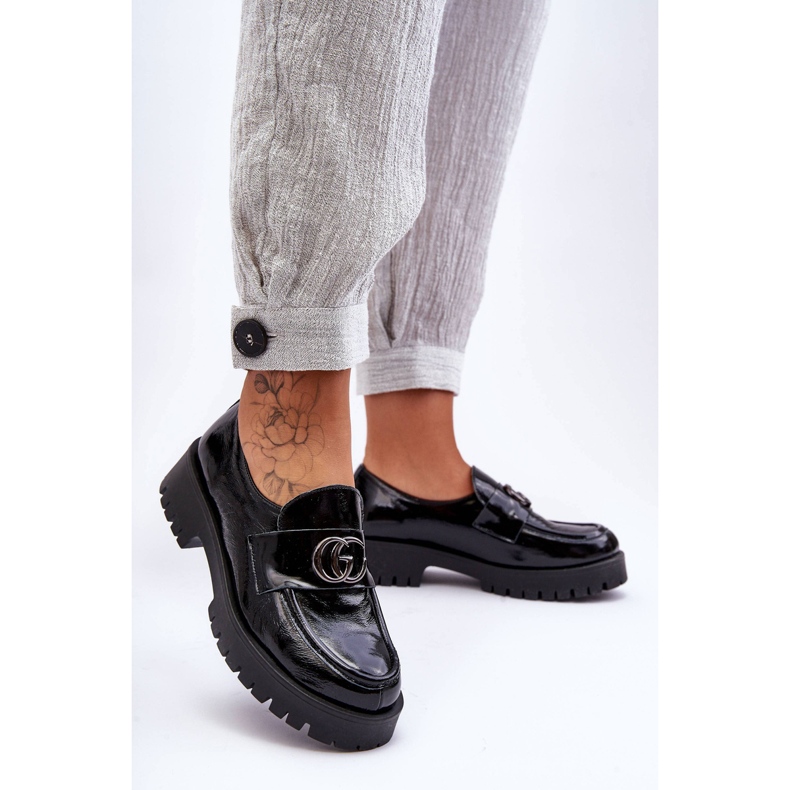 Laura Messi Women's Leather Shoes With Decoration Black Rosefalls 2 Laura Messi Women's Leather Shoes With Decoration Black Rosefalls 2