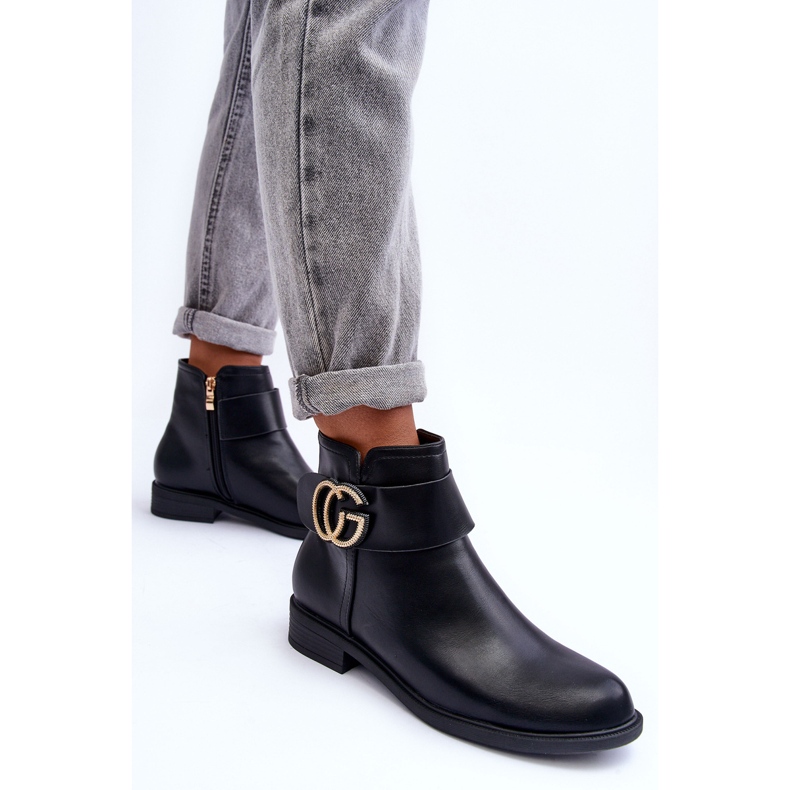 FD1 Women's Boots With Decoration Black Galos 1 FD1 Women's Boots With Decoration Black Galos 1