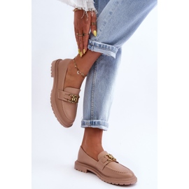 PS1 Women's Flat Heel Loafers Beige Sincias 2