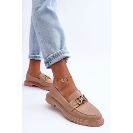 PS1 Women's Flat Heel Loafers Beige Sincias 1