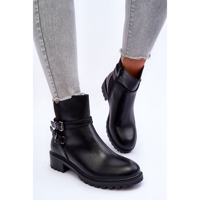 Women's Boots With Stripes Black Minks 1