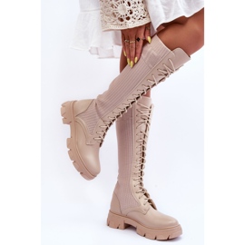 PS1 Flat Sock Boots Beige Itona 2