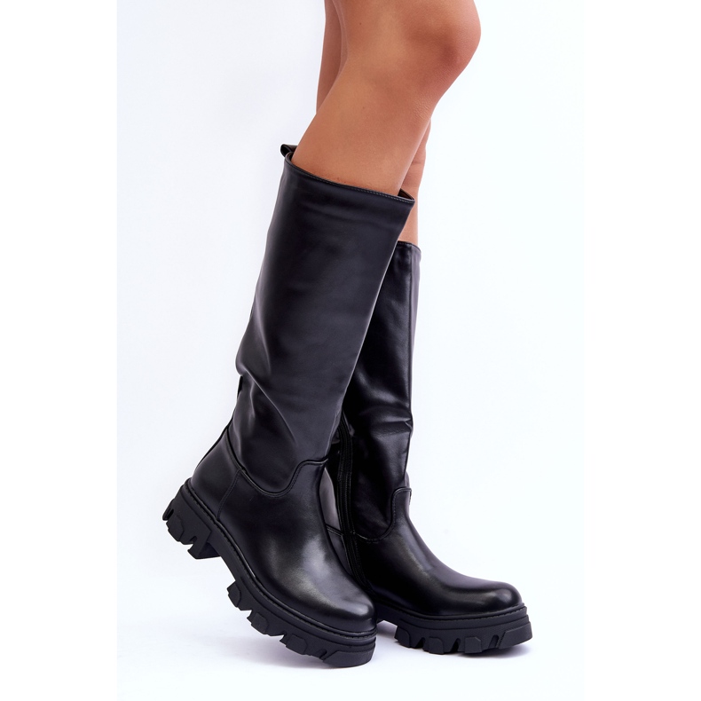 Sergio Leone Women's Leather Flat Heel Boots Black Nenet 1 Sergio Leone Women's Leather Flat Heel Boots Black Nenet 1