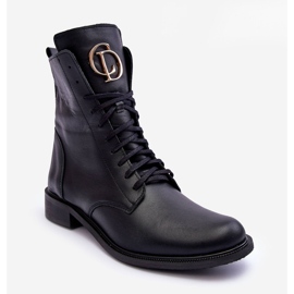 Lace-Up Leather Boots With Decoration Black Nicole 2750 1 Lace-Up Leather Boots With Decoration Black Nicole 2750 1