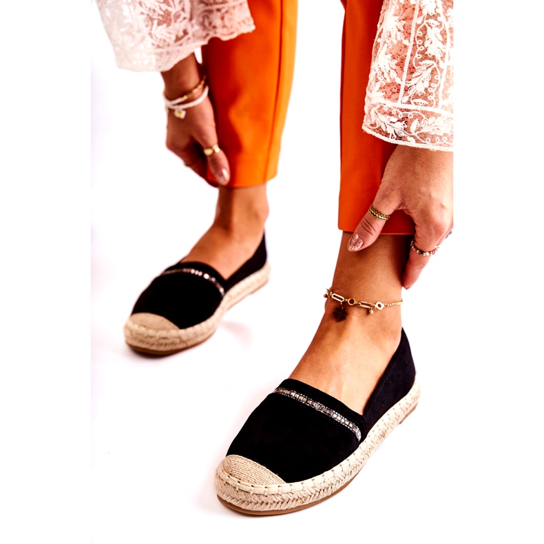 S.Barski Classic Women's Black Slip-On Espadrilles Cersei 7