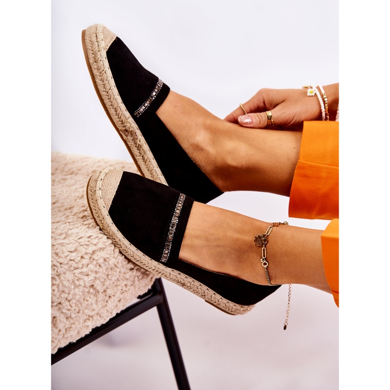 S.Barski Classic Women's Black Slip-On Espadrilles Cersei 5