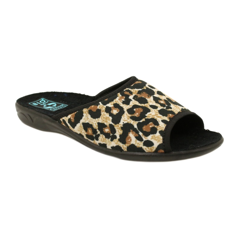 Adanex 16833 women's leopard slippers black 1