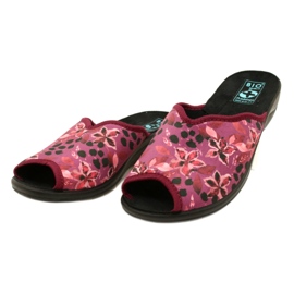Women's Velor Slippers Adanex 28344 Maroon with Flowers black 3 Women's Velor Slippers Adanex 28344 Maroon with Flowers black 3