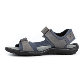 Olivier Men's leather sandals 295K navy blue with gray grey 1 Olivier Men's leather sandals 295K navy blue with gray grey 1