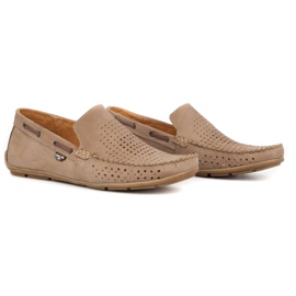 Olivier Men's summer leather loafers 085DKNT brown 2