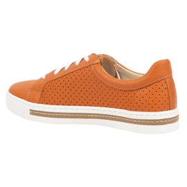 WASAK Women's shoes leather sneakers 0675W orange 1
