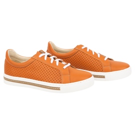 WASAK Women's shoes leather sneakers 0675W orange 2