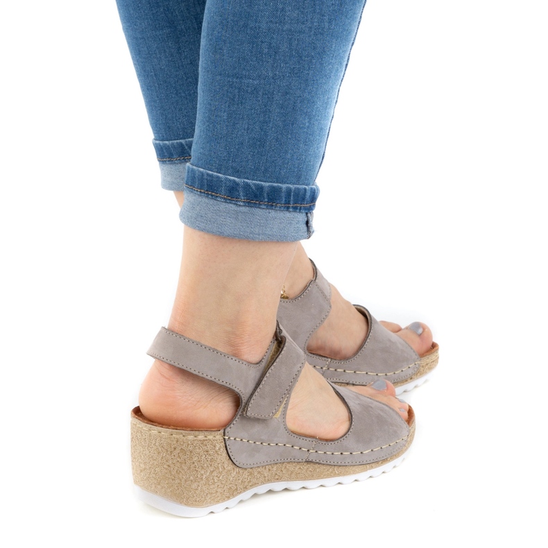 WASAK Comfortable women's leather sandals 0474W gray grey 1 WASAK Comfortable women's leather sandals 0474W gray grey 1