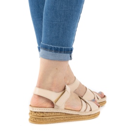 WASAK Comfortable women's leather sandals 0658W beige 1