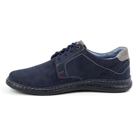 Olivier Men's casual leather shoes 930MA navy blue 1